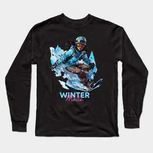 Winter Mode Winter Graphic Quote - Women's Snowboard Long Sleeve T-Shirt